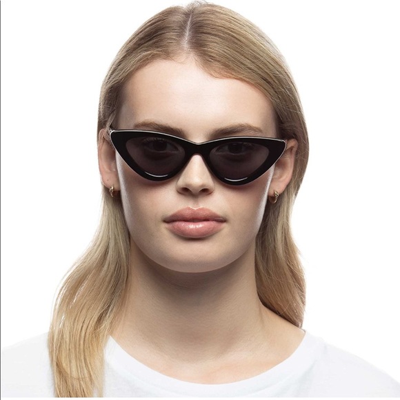 Adam Selman x Le Specs The Last Lolita Black Acetate Cat Eye Sunglasses - Picture 1 of 8